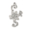 304 Stainless Steel Pendants, Flower Charm, Laser Cut, Anti-Tarnish, Stainless Steel Color, 35.5x19x1.5mm, Hole: 1.8mm