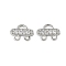 Brass Micro Pave Cubic Zirconia Chandelier Component Links, Car, Rack Plating, Long-Lasting Plated, Platinum, 7.5x10.5x2mm, Hole: 1.2~4mm