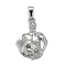 Non-Tarnish 304 Stainless Steel Pendants, Textured, 12 Constellations/Zodiac Signs, Aquarius, 36x26x5.3mm, Hole: 9.5x5mm