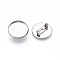 304 Stainless Steel Brooch Cabochon Settings, Flat Round, Stainless Steel Color, 19.5mm