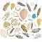 40Pcs 40 Style Alloy/304 Stainless Steel/Brass/Iron/Howlite Pendants, with Brass Tube Beads, Mixed Color, 1pc/style