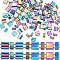 210Pcs 2 Style Glass Seed Beads, 2-Hole, Rectangle, Rainbow Plated, 4.5~5.5x2~5.5x2~2.5mm, Hole: 0.5~0.8mm