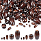 250Pcs 5 Styles Dyed Natural Wood Beads, Oval/Oblong & Barrel & Drum, Mixed Color, 6~30x4~20mm, Hole: 2~10.5mm, 50pcs/style