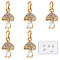 Beebeecraft 8Pcs/Box Cubic Zirconia Mushroom Charms 18K Gold Plated Brass Mushroom Dangle Pendants with Jump Ring for Jewelry Making Necklace Bracelet DIY Crafts