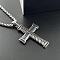 Vintage 304 Stainless Steel Wheat Cross Pendant Necklaces for Women, Stainless Steel Color