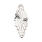 Rack Plating Brass Pendants, Long-Lasting Plated, Ice-cream Charm, Platinum, 18.5x7.5x0.3mm, Hole: 1.4mm