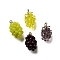 Grape Brass Acrylic Pendants, Lead Free & Cadmium Free, Rack Plating, Long-Lasting Plated, Golden, Mixed Color, 18x10.5x10mm, Hole: 1.6mm
