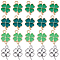 SUNNYCLUE 1 Box 120Pcs St Patrick Day Charms Enamel Four Leaf Clover Charm Hollow Double Sided Antique Silver Irish Shamrock Charms 4-Leaf Lucky Plant Charms for Jewelry Making Charms DIY Supplies