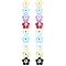 Transparent Glass Beads Strands, with Enamel, Flower with Evil Eye, Mixed Color, 14x15x8mm, Hole: 1mm, about 25pcs/strand, 13.39''(34cm)