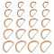 20Pcs 5 Style Alloy D Rings, Buckle Clasps, For Webbing, Strapping Bags, Garment Accessories, Light Gold, 29~53x19~34x2~3mm, 4pcs/style