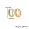 S925 Sterling Silver Micro Pave Clear Cubic Zirconia Hoop Earrings, Golden, 11x8mm