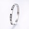 304 Stainless Steel Bangles, with Cubic Zirconia, Colorful, Stainless Steel Color, 2-3/8 inch(6.1cm)x2-1/8 inch(5.3cm), 7mm