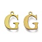 PVD Vacuum Plating  304 Stainless Steel Charms, Laser Cut, Alphabet, Antique Bronze, Letter.G, 12x9x0.8mm, Hole: 1mm