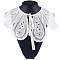 GORGECRAFT 1 Box Halloween Christmas Detachable Embroidery Collar Mini Cape Dickey False Collars White Hollow Out Flower Capes Decorative Applique Neckline Shirt Lapel with Rope for Women Dress Blouse