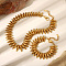 304 Stainless Steel Jewelry Set, Bracelets & Necklaces, Oval, Golden, 14.96 inch(380mm)
