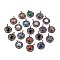Natural & Synthetic Mixed Gemstone Pendants, Rack Plating Brass Hollow Flat Round Charms, Cadmium Free & Lead Free, Red Copper, Mixed Dyed and Undyed, 36.5x33x9.5mm, Hole: 7.5x5mm