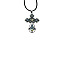 Cross Zinc Alloy Pendant Necklace, with Rhinestone, Denim Blue, 19.69 inch(50cm)