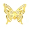 925 Sterling Silver Clear Cubic Zirconia Pendants, Butterfly Charms, with 925 Stamp, Real 18K Gold Plated, 14x15.5x6.5mm, Hole: 3mm