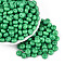 Opaque Baking Paint Glass Seed Beads, Round Hole, Rondelle, Medium Sea Green, 8~8.5x5mm, Hole: 1.2~1.4mm, about 865pcs/pound