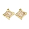 Natural Quartz Crystal Pendants, Textured Rhombus Charms, with 304 Stainless Steel Settings, Golden, 24x22.5x6~8mm, Hole: 1mm