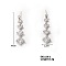 Geometric Cube Stud Earrings with Full Rhinestone Design, European and American Style, Platinum, 44mm