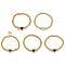 Brass Micro Pave Cubic Zirconia Bracelets, with Glass, Real 18K Gold Plated, Heart, Mixed Color, 6-1/2~7-1/4 inch(16.5~18.5cm)