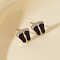 304 Stainless Steel Exaggerated Footprint Stud Earrings, Silver, 10x3.9mm