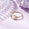 Horse Eye Natural Pearl Finger Rings, Copper Wire Wrapped Rings, Golden, 7.5mm, Inner Diameter: 19mm