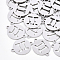 Tarnish Resistant 201 Stainless Steel Links connectors, Laser Cut Links, Flat Round, Stainless Steel Color, 20x15x1mm, Hole: 1.8mm