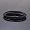 Nylon Cord Bracelets for Men Women, with Magnetic Alloy Clasp, Black, 7-7/8 inch(20cm)