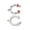 304 Stainless Steel Manual Polishing Connector Charms, with Enamel, U Shape, Stainless Steel Color, 22x17.5x1.5mm, Hole: 1.6mm