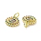 Brass Micro Pave Colorful Cubic Zirconia Charms, Cadmium Free & Nickel Free & Lead Free, with Jump Ring, Flower with Eye, Real 18K Gold Plated, 12x11.5x2mm, Hole: 3.2mm