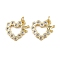 Brass Micro Pave Clear Cubic Zirconia Pendants, Heart, with Jump Ring, Real 16K Gold Plated, 17.5x19x2.5mm, Hole: 3.4mm