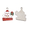 Christmas Alloy Enamel Pendants, Platinum, Snowman, 20.5x16x1mm, Hole: 1.6mm
