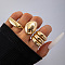 3Pcs Alloy Finger Rings Sets, Golden, Inner Diameter: 16~20mm