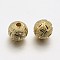 Round Brass Beads, Golden, 6mm, Hole: 1.2mm