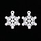 Spray Painted Alloy Pendants, Cadmium Free & Lead Free, Snowflake, White, 20.5x15.5x2.5mm, Hole: 1.2mm