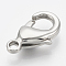 Tarnish Resistant 304 Stainless Steel Lobster Claw Clasps, teardrop, Stainless Steel Color, 13x8x4mm, Hole: 1.6mm