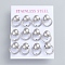 Tarnish Resistant 304 Stainless Steel Dangle Stud Earrings, with Ear Nuts, Ball with Ring, Stainless Steel Color, 17x14mm, Pin: 0.7mm, 6pairs/card
