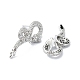Серьга-гвоздик из латуни с микропаве из кубического циркония EJEW-C086-01P-2