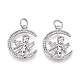 Латунные микро проложить кубического циркония крест подвески ZIRC-T016-01P-1