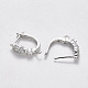 Серьги-кольца из латуни с кубическим цирконием и застежкой сзади KK-T048-030P-NF-2
