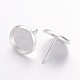 Латунь сеттинги серьга IFIN-Q006-10mm-S-NF-2