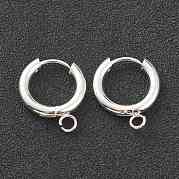 201 фурнитура для сережек-колец Huggie Hoop из нержавеющей стали STAS-P283-01B-S