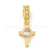 Латунные микропаве прозрачные подвески с фианитом KK-U007-02G-09