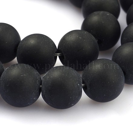 Матовые круглые стеклянные бусины GLAA-J079-02-10mm-1