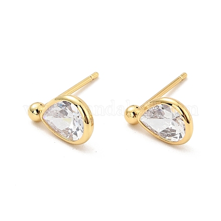 Серьги-капли из прозрачного кубического циркония EJEW-G297-23G-1