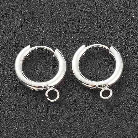 201 фурнитура для сережек-колец Huggie Hoop из нержавеющей стали STAS-P283-01B-S-1