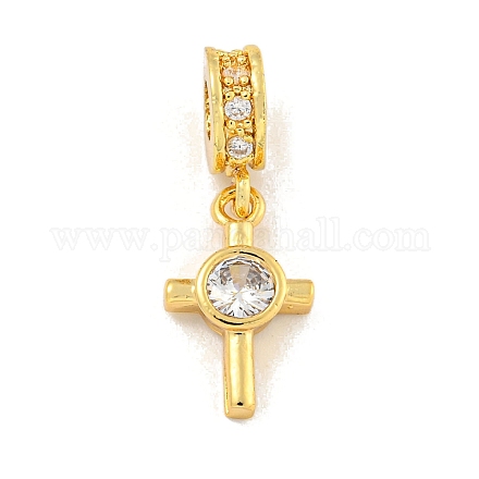 Латунные микропаве прозрачные подвески с фианитом KK-U007-02G-09-1