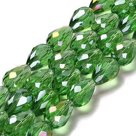 Стеклянные бусины с гальваническим покрытием  EGLA-D015-15x10mm-19-1
